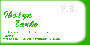 ibolya banko business card